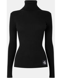 Calvin Klein - Roll Neck Knitted Top - Lyst