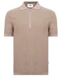 NN07 - Hansie Short Sleeve Zip Polo Shirt - Lyst