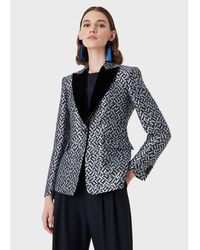 Emporio Armani - Emporio Armani Collared Regular Fit Blazer Jacket - Lyst