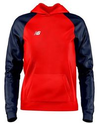 New Balance - S Hoodie High Rise Red/navy Xl - Lyst