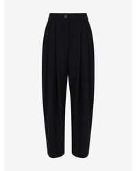 ARMANI EXCHANGE - High-Waisted Straight Leg Trousers - Lyst