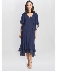 Gina Bacconi - Cheryl Midi V Neck Dress And Jacket - Lyst
