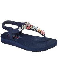 Skechers - Floral Embellished Sling Back Sanda Flat Sandals - Lyst