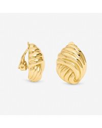 Jon Richard - Plated Shell Clip Earrings - Lyst