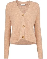 Whistles - Rib Textured Wool Mix Cardigan - Lyst