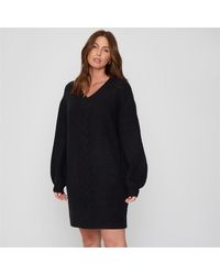 Be You - V-neck Cable Jumper Dress - Lyst