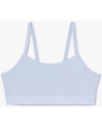Lacoste - Stretch Cotton Logo Band Bralette - Lyst