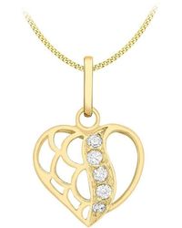 Be You - 9ct Cz Open Heart Necklace - Lyst
