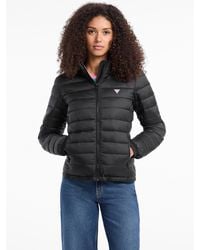 Guess - Hooded Short Puffer Jacket - Lyst