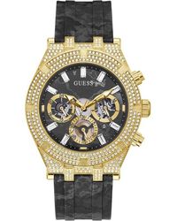 Guess - Gents Continental Black Gold Watch Gw0418g2 - Lyst