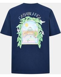 CASABLANCA - Graphic Cotton L'Arche Tennis Club T-Shirt - Lyst