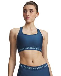 Under Armour - Crossback Mid Impact Bra Lingerie Midnight/ Xs (Us 0-2) Polyester/Elastane - Lyst
