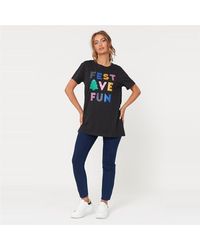 Be You - Festive Fun Slogan Longline T-shirt - Lyst