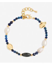 Jon Richard - Lapis And Pearl Beaded Bracelet - Lyst