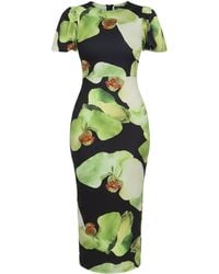 AX Paris - And Floral Print Puff Sleeve Midi Dress - Lyst