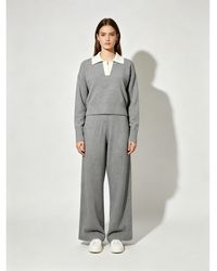 Miso - V-Neck Knit Long-Sleeve Oversized-Fit Top And Trouser Set - Lyst