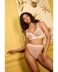 Playful Promises - Icon Blush Sheer Plunge Bra - Lyst