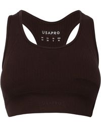 Usa Pro - Up Seamless Crop Sports Bra - Lyst