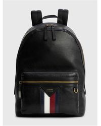 Tommy hilfiger black leather backpack deals