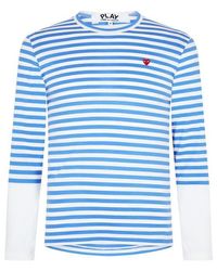 COMME DES GARÇONS PLAY - Striped Peeping Heart T-shirt - Lyst