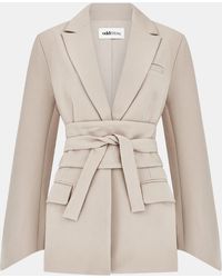 Odd Muse - Belted Long Sleeve Blazer - Lyst