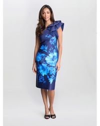 Gina Bacconi - Venus Printed Asymmetric Dress - Lyst
