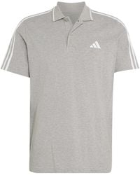 adidas - Essentials Cotton 3-Stripes Polo Shirt - Lyst