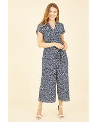 Yumi' - Animal Print Culotte Jumpsuit - Lyst