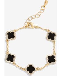 Jon Richard - Plated Jet Enamel Clover Bracelet - Lyst