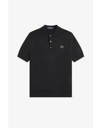 Fred Perry - Knitted Short Sleeve Polo Shirt - Lyst