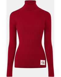 Calvin Klein - Roll Neck Knitted Top - Lyst
