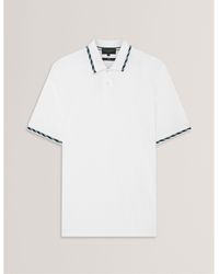 Ted Baker - Jacquard Short-Sleeve Polo Shirt - Lyst