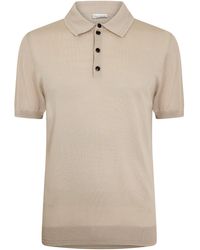 Pal Zileri - Button Knit Short Sleeve Polo Shirt - Lyst