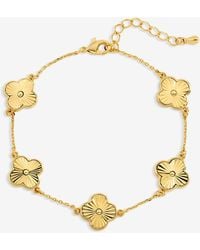 Jon Richard - 14K Plated Diamond Cut Clover Bracelet - Lyst