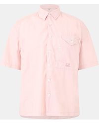 C.P. Company - Short Sleeve Embroidered Logo Shirt - Lyst