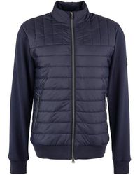 Barbour - International Counter Quilted Sweater Jacket Navy - Lyst