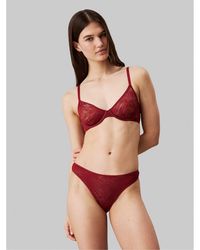 Calvin Klein - Thong Sheer Marquisette - Lyst
