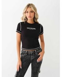 TRUE RELIGION - Regular Fit Stitch T-Shirt - Lyst