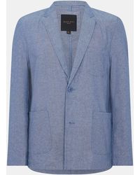 Brave Soul - Light Chambray Blazer With Pockets - Lyst