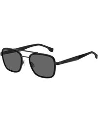 BOSS - Double Bridge Round Sunglasses - Lyst