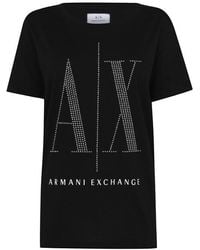 Armani Exchange - Embellished Logo T Shirt - Lyst