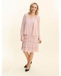 Gina Bacconi - Camira Lace Shoulder Tier Jacket Dress - Lyst