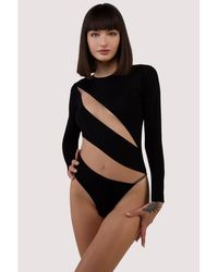 Wolf & Whistle - Jasi Sheer Panelled Thong Body - Lyst