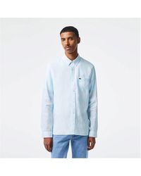 Lacoste - Long Sleeve Linen Shirt - Lyst