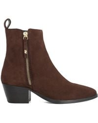 Dune - Paxy Suede Block-Heel Ankle Boots - Lyst