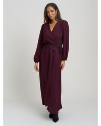 Gina Bacconi - Gena Bow Wrap Long Sleeve Maxi Dress - Lyst
