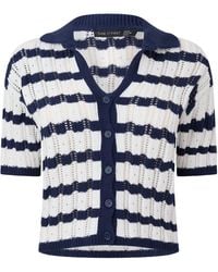 I Saw It First - Striped Crochet Button Top - Lyst