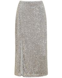 Yumi' - Sequin Fitted Midi Skirt - Lyst
