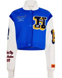 Heron Preston - Embroidered Patch Snap-Button Varsity Jacket - Lyst