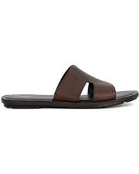 Dune - Itos Leather Flat Sandals - Lyst